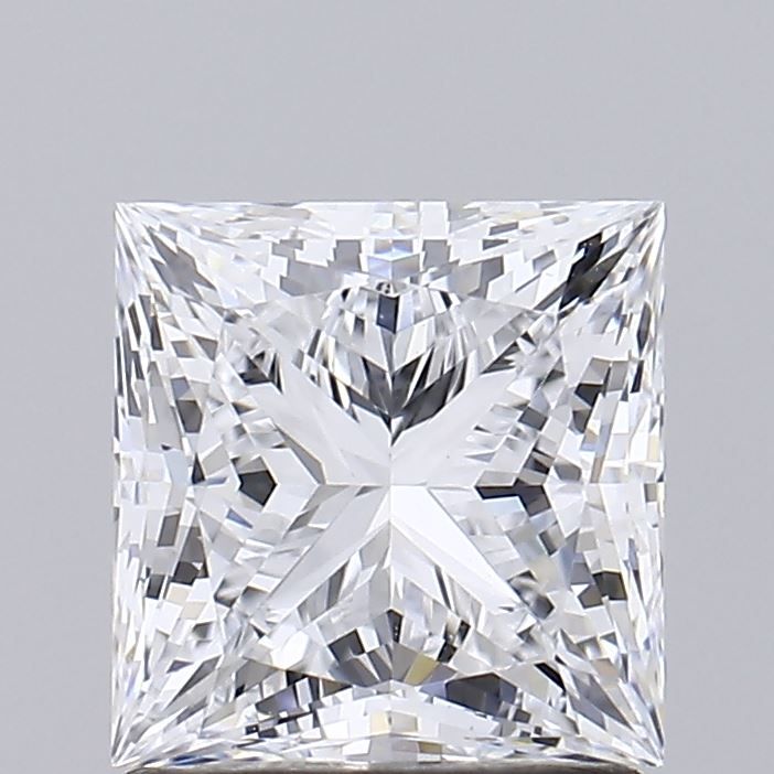 1.53 Carat Princess Lab Diamond with  Cut Diamond in 14KT  view 1
