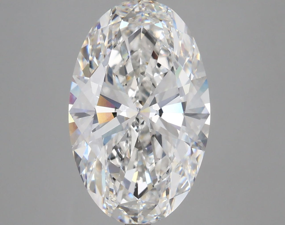 5.26 Carat Oval Lab Diamond with  Cut Diamond in 14KT  view 1
