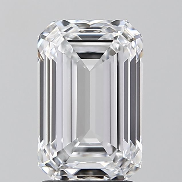 2.5 Carat Emerald Lab Diamond with  Cut Diamond in 14KT  view 1
