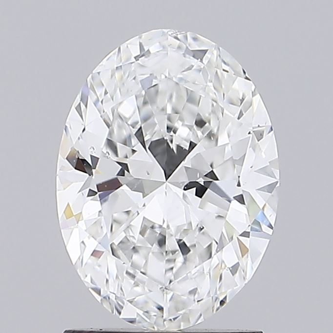 1.51 Carat Oval Lab Diamond with  Cut Diamond in 14KT  view 1

