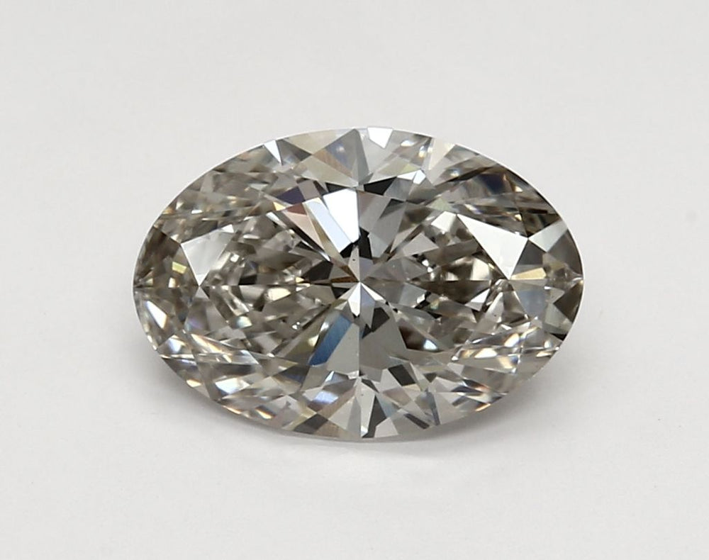 2.64 Carat Oval Lab Diamond with  Cut Diamond in 14KT  view 1
