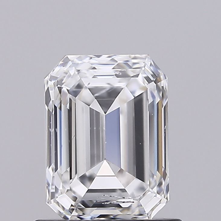 1.0 Carat Emerald Lab Diamond with  Cut Diamond in 14KT  view 1
