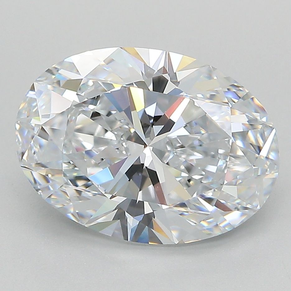 4.07 Carat Oval Lab Diamond with  Cut Diamond in 14KT  view 1
