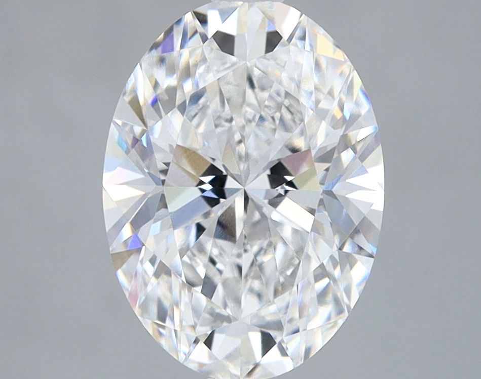 2.45 Carat Oval Lab Diamond with  Cut Diamond in 14KT  view 1
