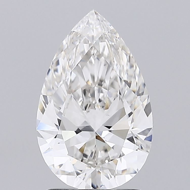 1.68 Carat Pear Lab Diamond with  Cut Diamond in 14KT  view 1

