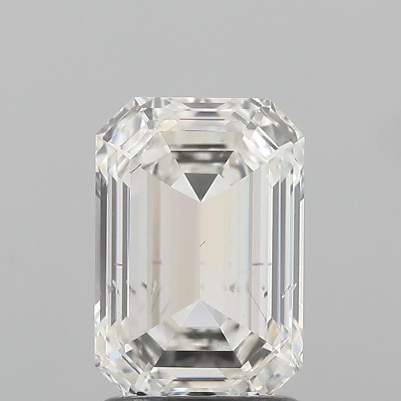 2.0 Carat Emerald Lab Diamond with  Cut Diamond in 14KT  view 1
