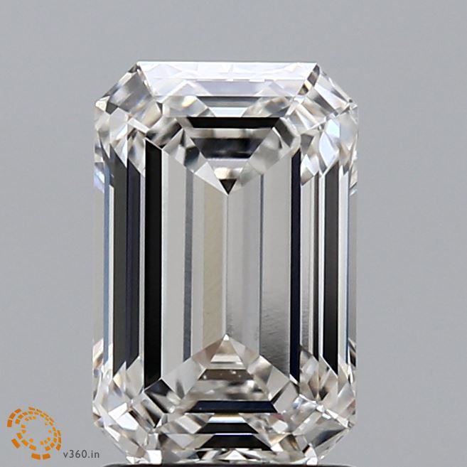 2.07 Carat Emerald Lab Diamond with  Cut Diamond in 14KT  view 1
