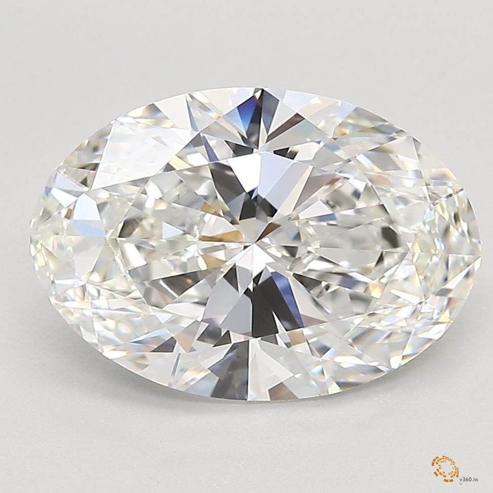 3.6 Carat Oval Lab Diamond with  Cut Diamond in 14KT  view 1
