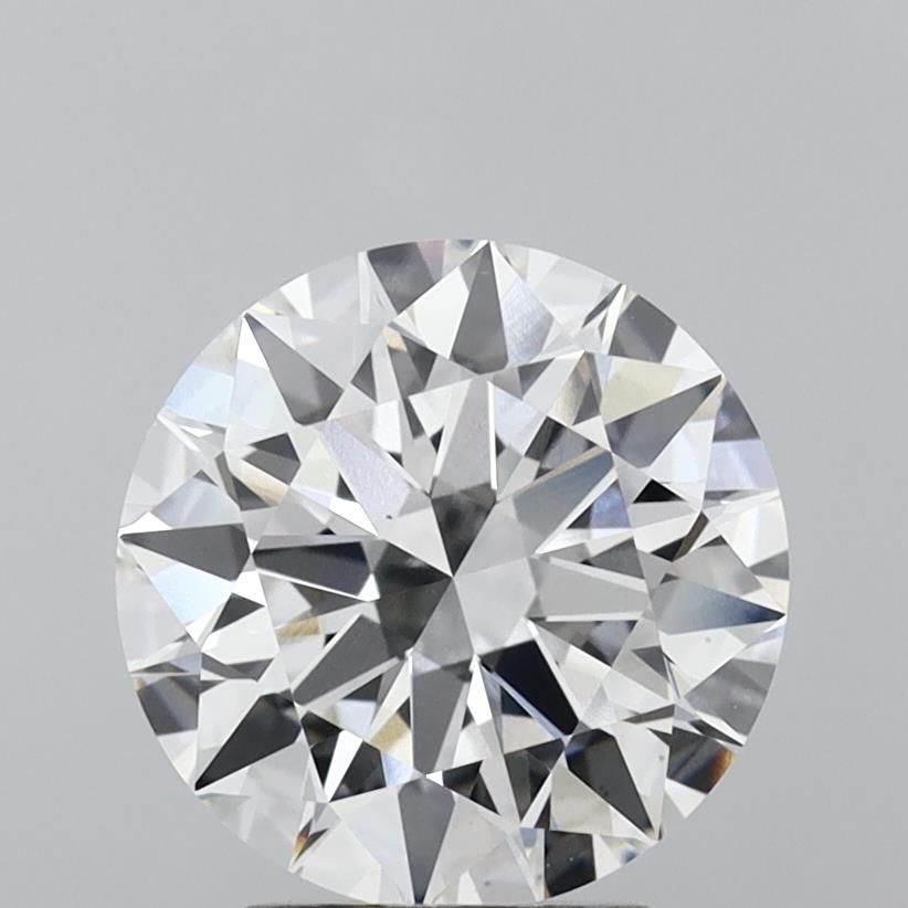 3.05 Carat Round Lab Diamond with  Cut Diamond in 14KT  view 1
