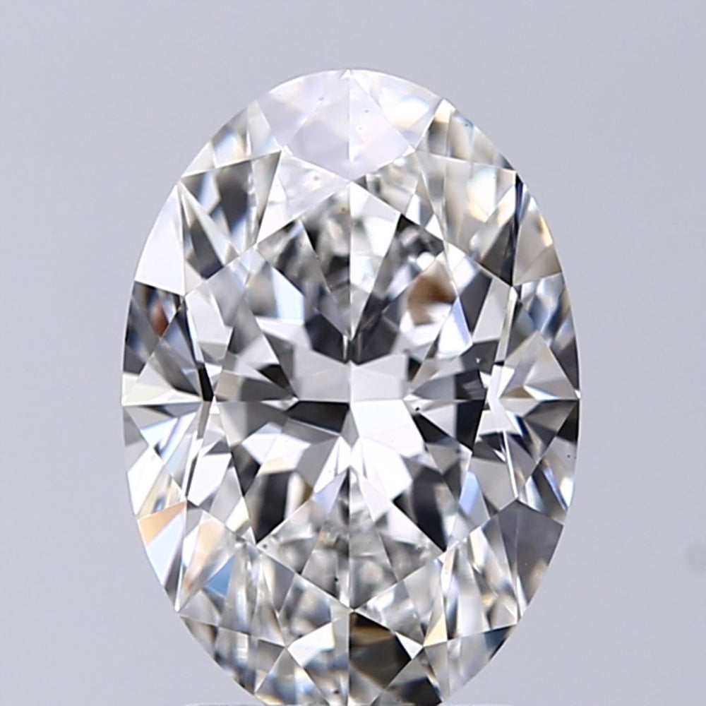 2.2 Carat Oval Lab Diamond with  Cut Diamond in 14KT  view 1
