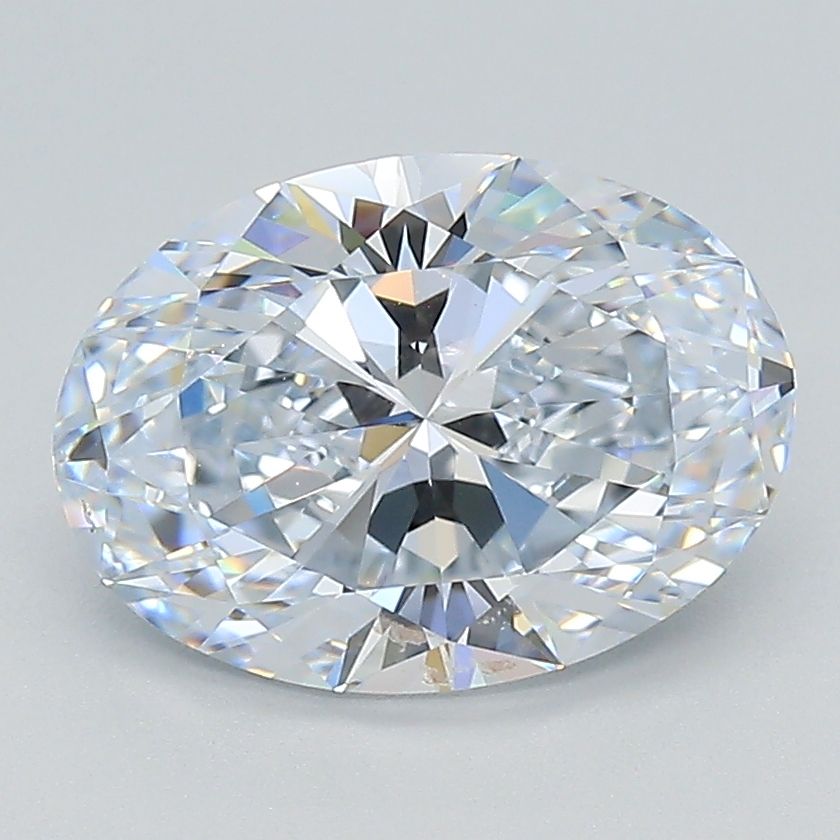 2.26 Carat Oval Lab Diamond with  Cut Diamond in 14KT  view 1
