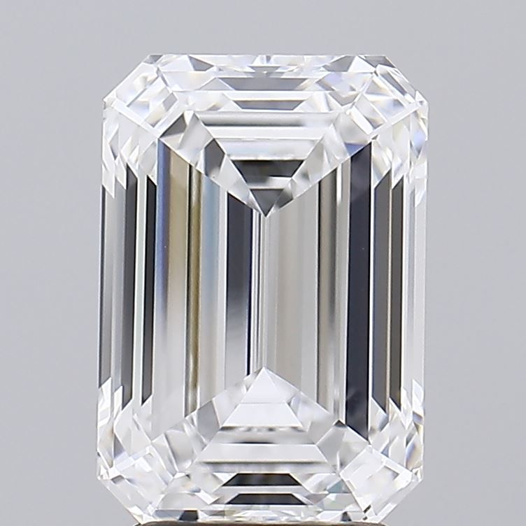 3.69 Carat Emerald Lab Diamond with  Cut Diamond in 14KT  view 1
