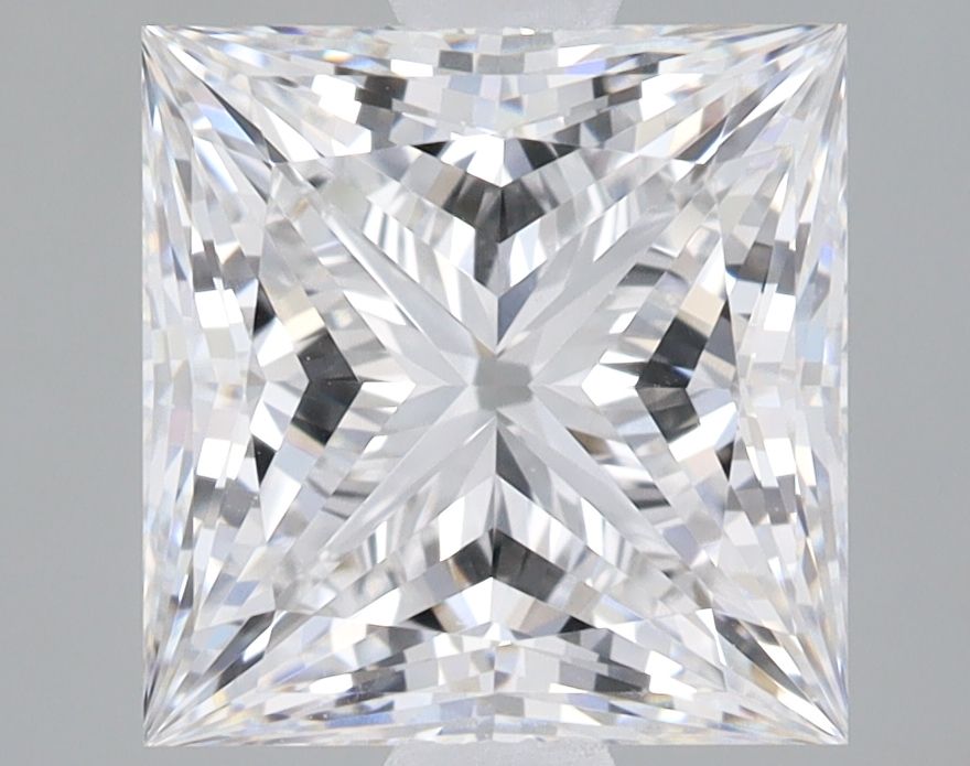 2.59 Carat Princess Lab Diamond with  Cut Diamond in 14KT  view 1
