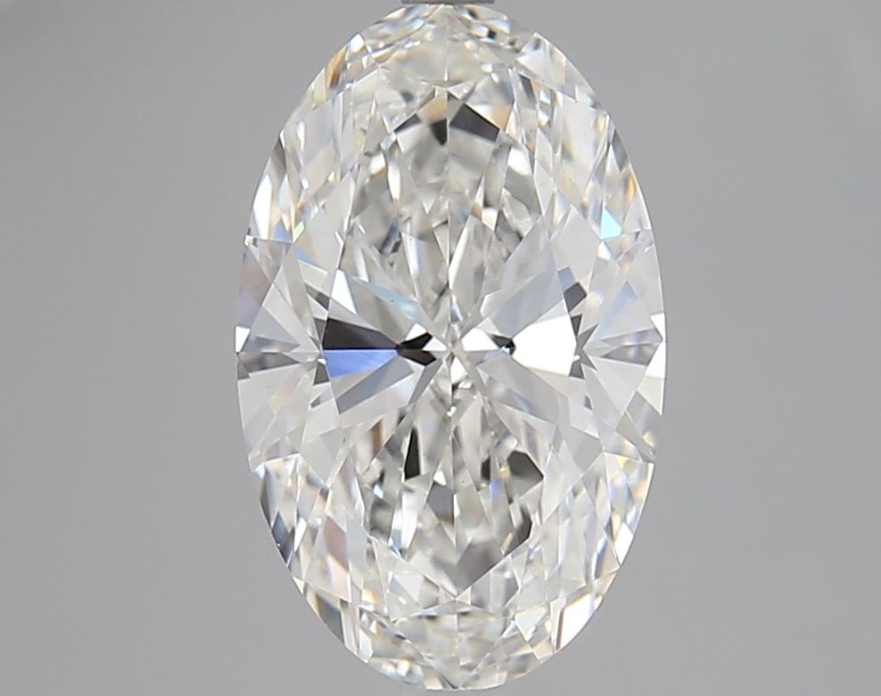 3.07 Carat Oval Lab Diamond with  Cut Diamond in 14KT  view 1
