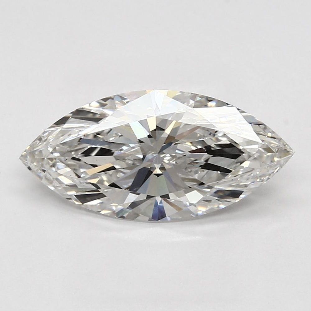 3.15 Carat Marquise Lab Diamond with  Cut Diamond in 14KT  view 1
