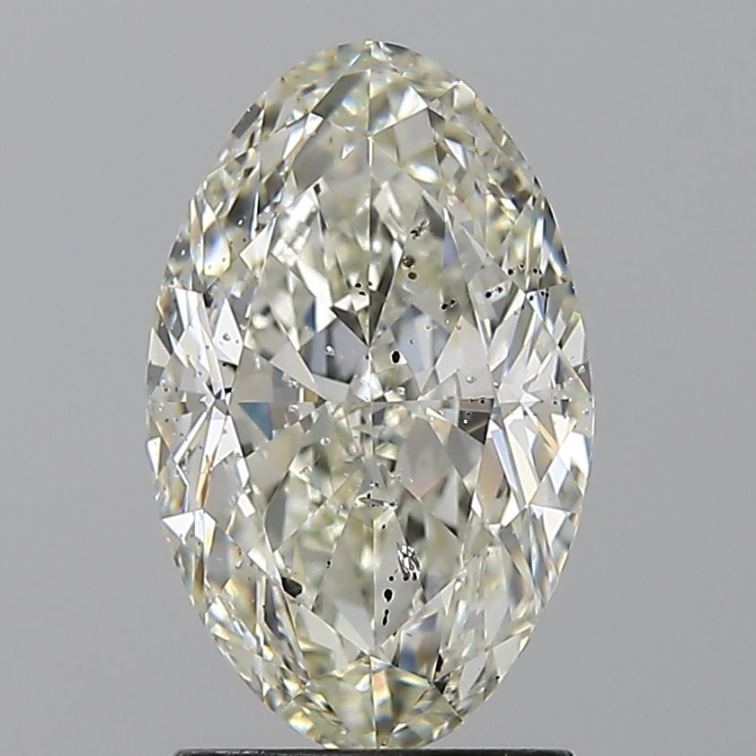 2.0 Carat Oval Natural Diamond with  Cut Diamond in 14KT  view 1
