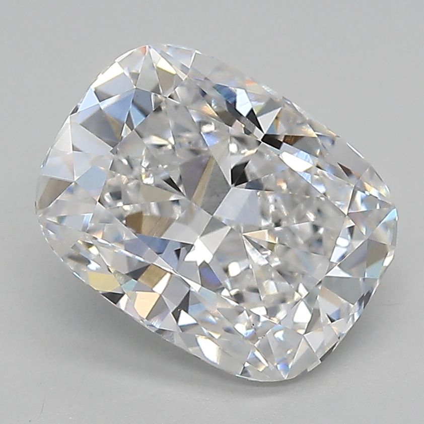 2.56 Carat Cushion Lab Diamond with  Cut Diamond in 14KT  view 1
