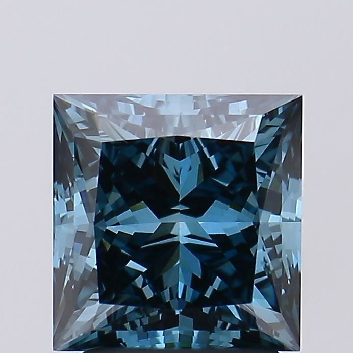 2.59 Carat Princess Lab Diamond with  Cut Diamond in 14KT  view 1
