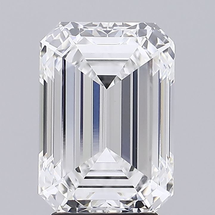 3.91 Carat Emerald Lab Diamond with  Cut Diamond in 14KT  view 1
