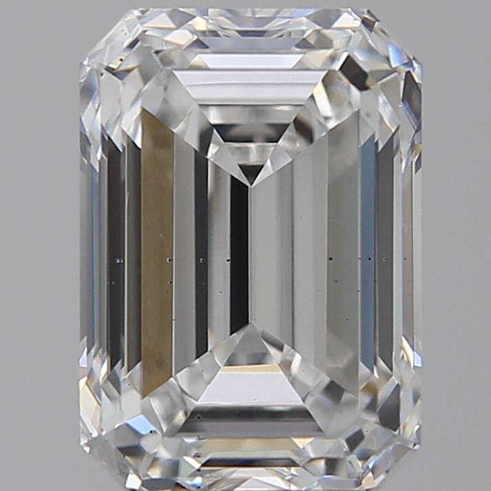 4.3 Carat Emerald Lab Diamond with  Cut Diamond in 14KT  view 1
