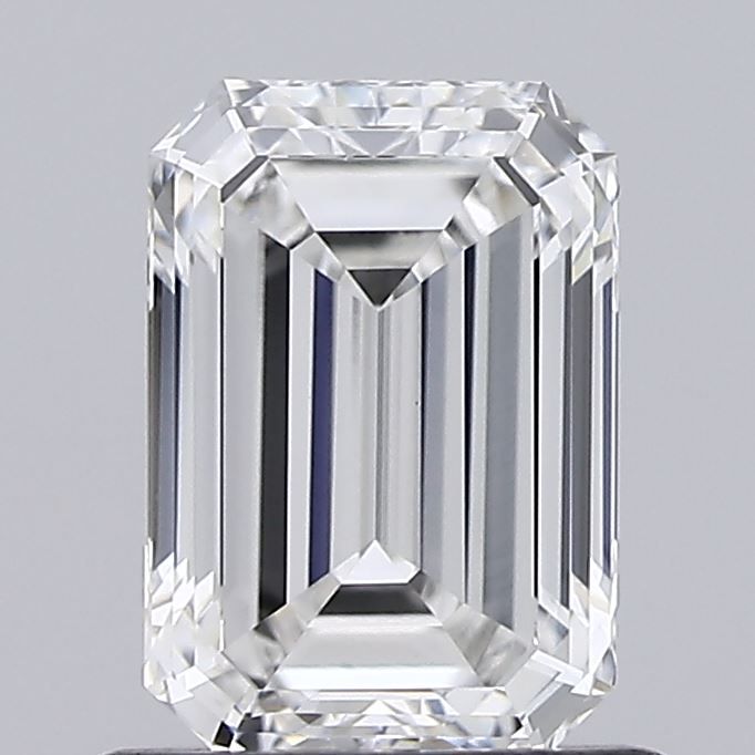 1.0 Carat Emerald Lab Diamond with  Cut Diamond in 14KT  view 1
