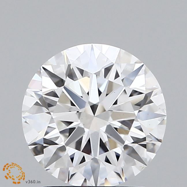 1.69 Carat Round Lab Diamond with  Cut Diamond in 14KT  view 1

