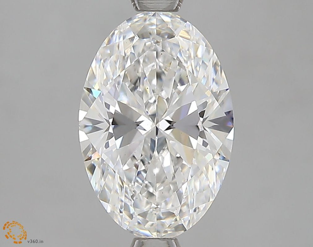 1.82 Carat Oval Lab Diamond with  Cut Diamond in 14KT  view 1

