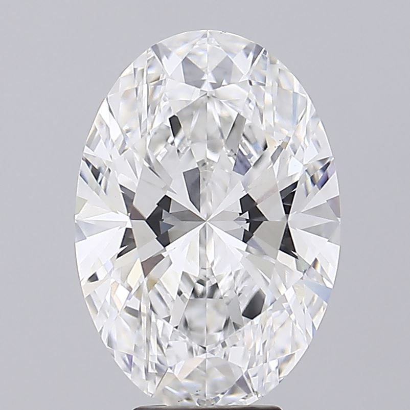 6.43 Carat Oval Lab Diamond with  Cut Diamond in 14KT  view 1
