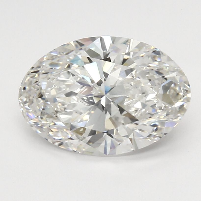 3.12 Carat Oval Lab Diamond with  Cut Diamond in 14KT  view 1
