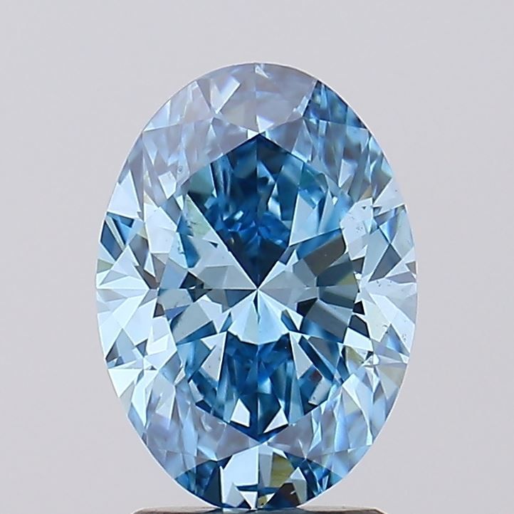 2.09 Carat Oval Lab Diamond with  Cut Diamond in 14KT  view 1
