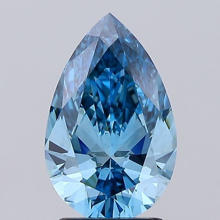 2.0 Carat Pear Lab Diamond with  Cut Diamond in 14KT  view 1
