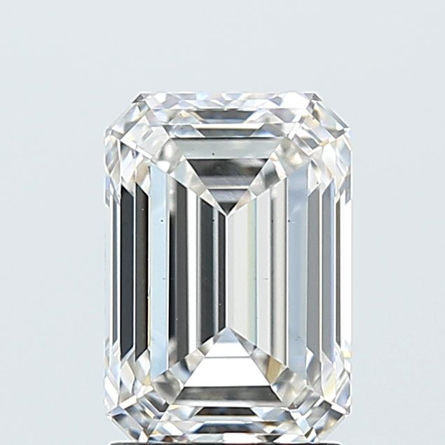 2.37 Carat Emerald Lab Diamond with  Cut Diamond in 14KT  view 1
