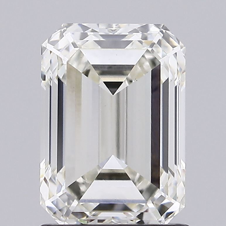 1.7 Carat Emerald Lab Diamond with  Cut Diamond in 14KT  view 1
