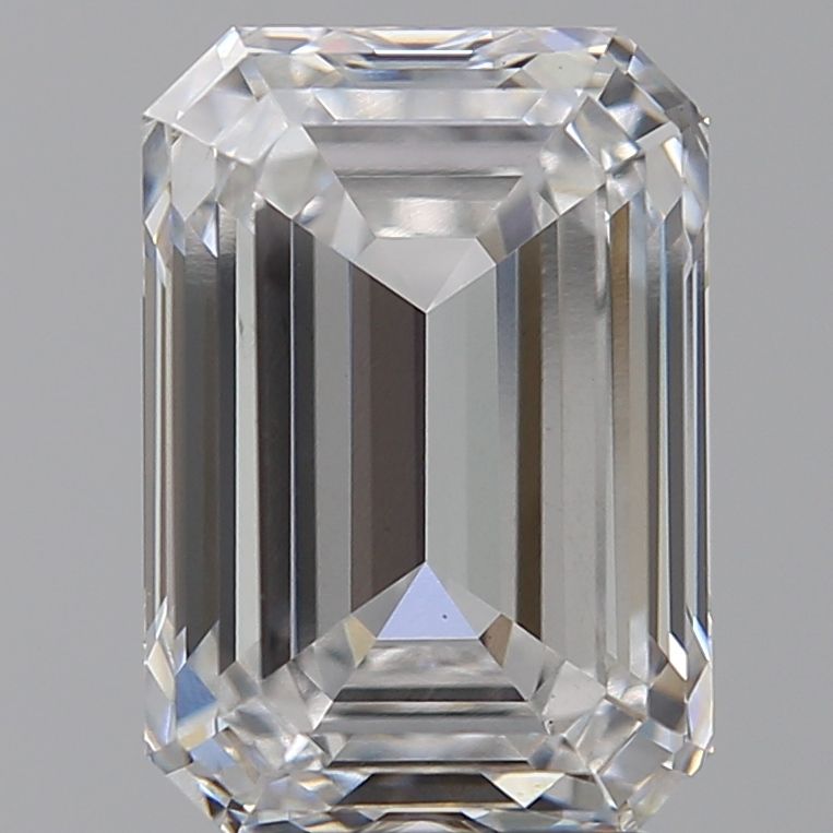 4.05 Carat Emerald Lab Diamond with  Cut Diamond in 14KT  view 1
