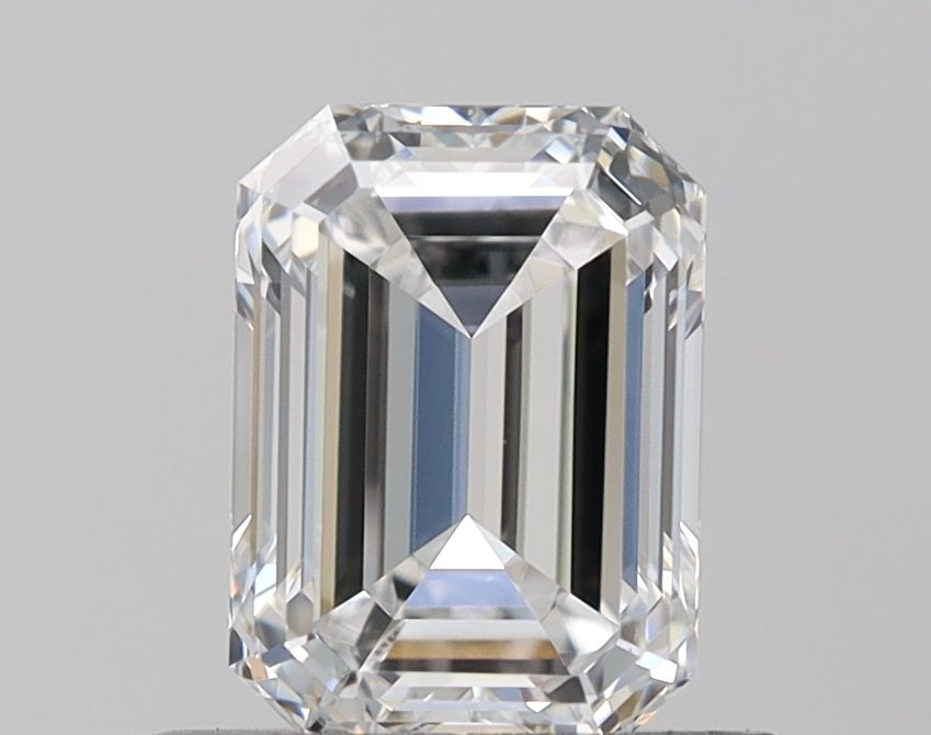 1.0 Carat Emerald Lab Diamond with  Cut Diamond in 14KT  view 1
