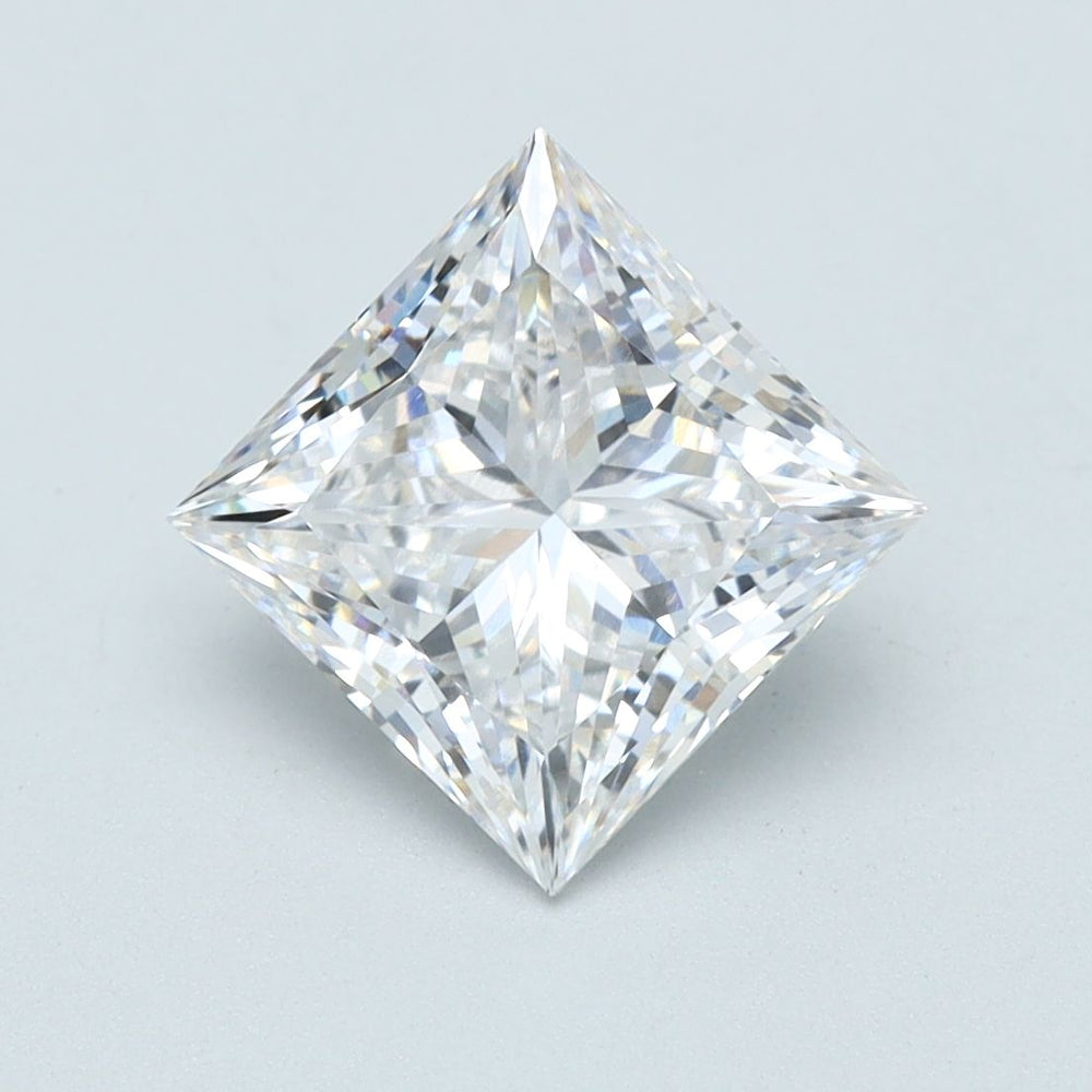 1.96 Carat Princess Lab Diamond with  Cut Diamond in 14KT  view 1
