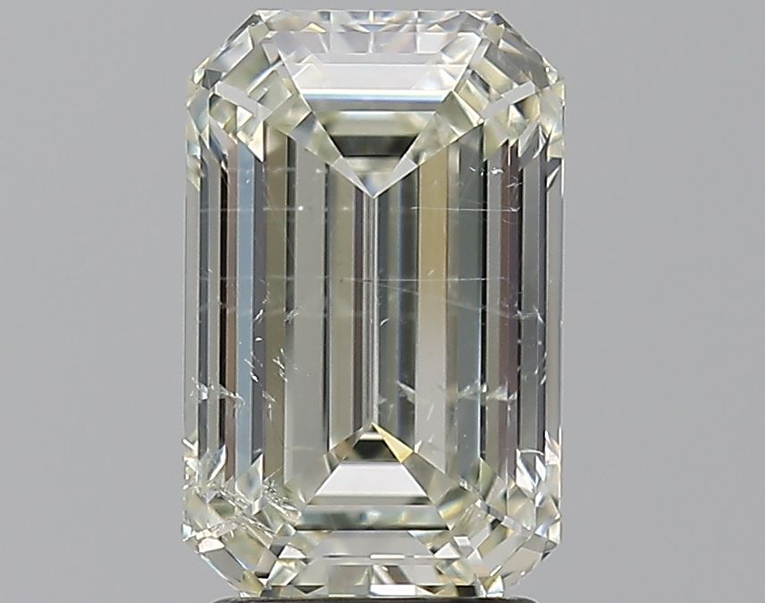 2.77 Carat Emerald Natural Diamond with  Cut Diamond in 14KT  view 1

