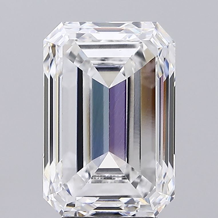 5.0 Carat Emerald Lab Diamond with  Cut Diamond in 14KT  view 1
