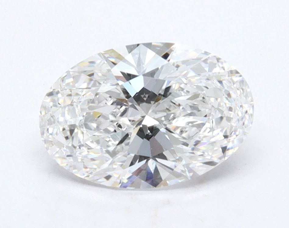 1.02 Carat Oval Lab Diamond with  Cut Diamond in 14KT  view 1

