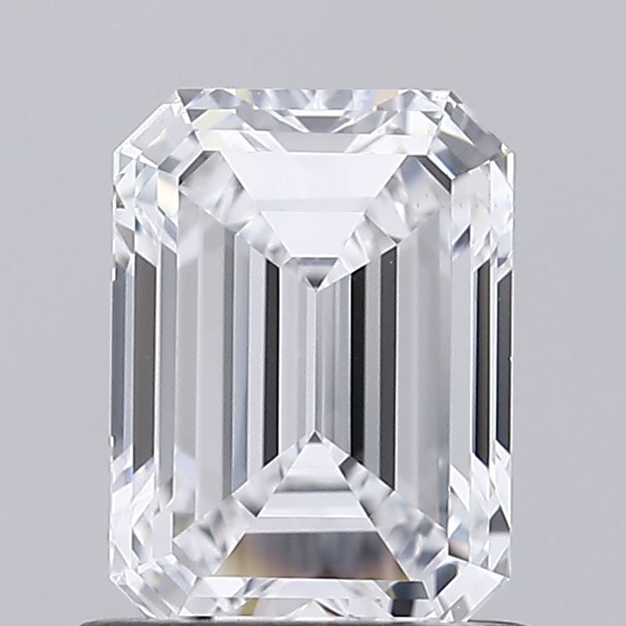 1.0 Carat Emerald Lab Diamond with  Cut Diamond in 14KT  view 1
