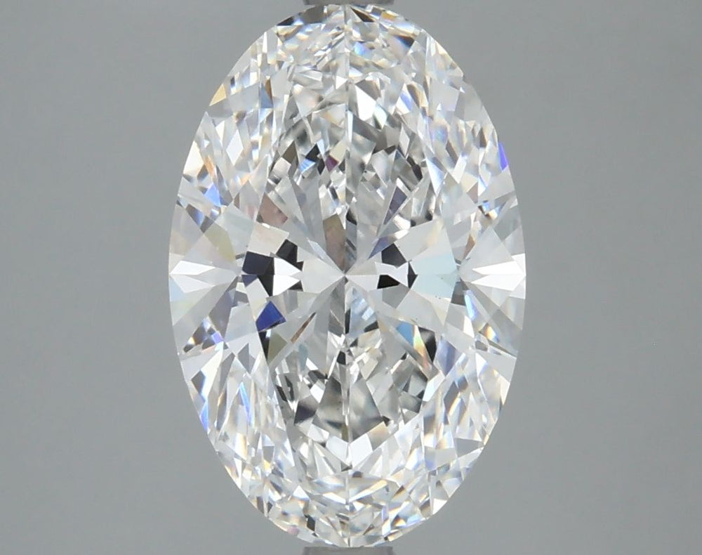 3.15 Carat Oval Lab Diamond with  Cut Diamond in 14KT  view 1
