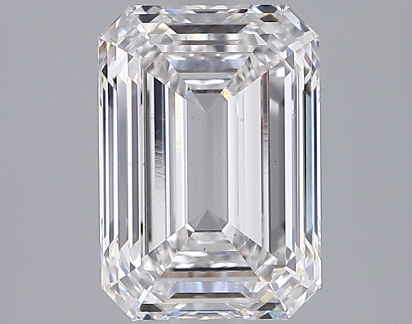 2.5 Carat Emerald Lab Diamond with  Cut Diamond in 14KT  view 1
