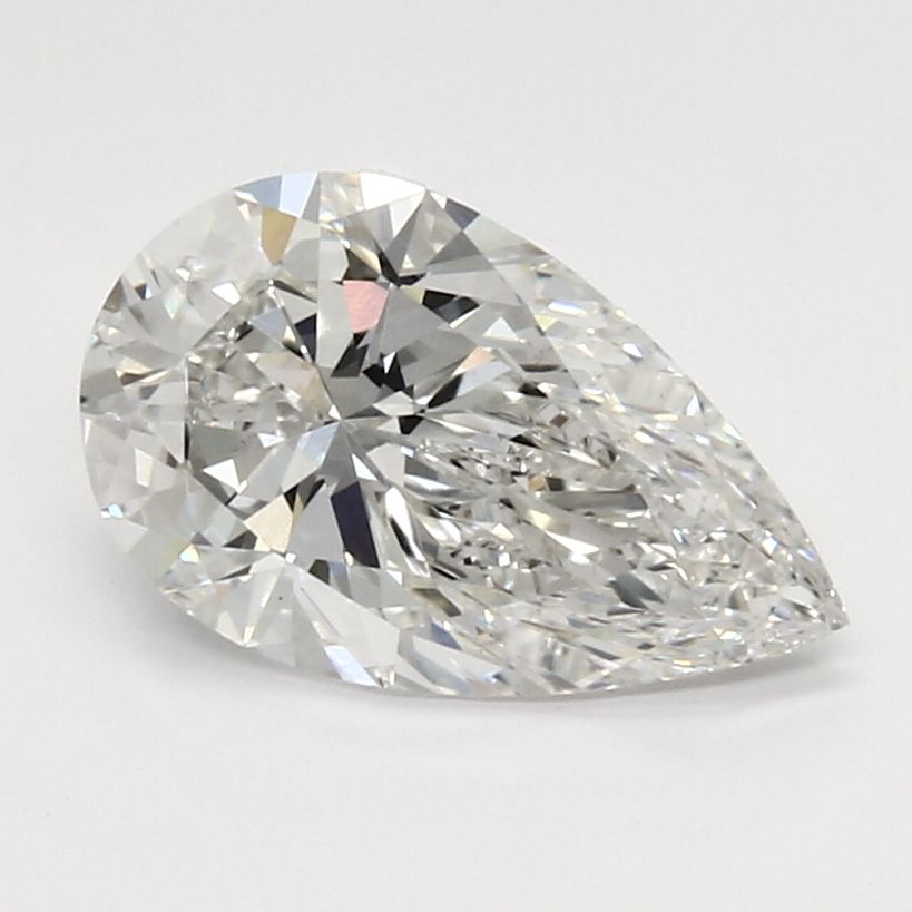 2.43 Carat Pear Lab Diamond with  Cut Diamond in 14KT  view 1
