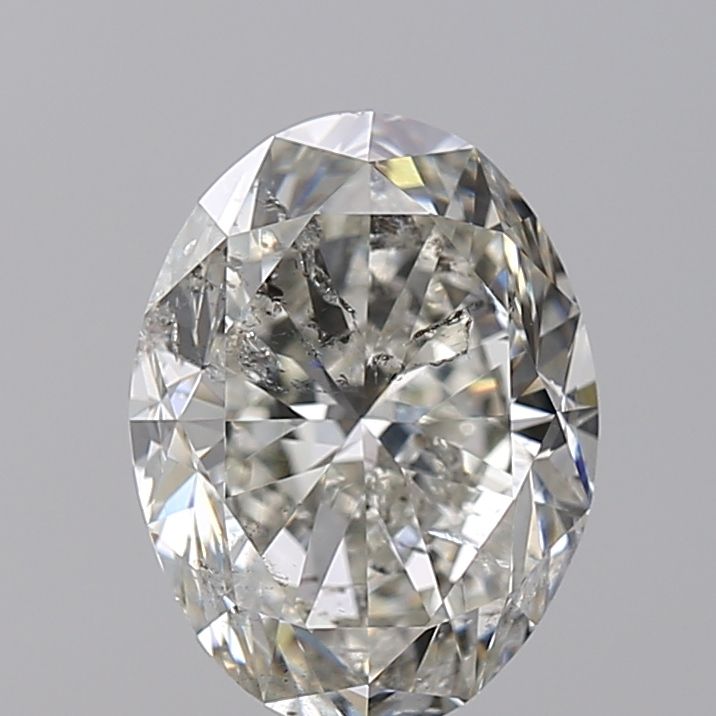 2.0 Carat Oval Natural Diamond with  Cut Diamond in 14KT  view 1
