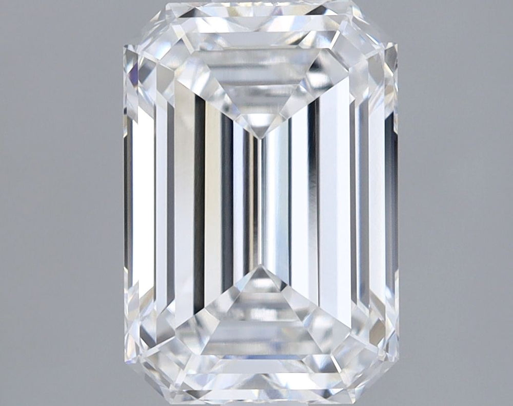 2.06 Carat Emerald Lab Diamond with  Cut Diamond in 14KT  view 1
