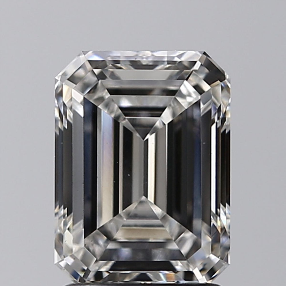 2.01 Carat Emerald Lab Diamond with  Cut Diamond in 14KT  view 1

