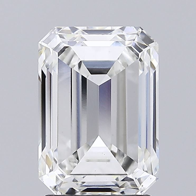 2.9 Carat Emerald Lab Diamond with  Cut Diamond in 14KT  view 1
