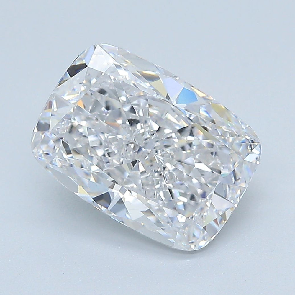 3.58 Carat Cushion Lab Diamond with  Cut Diamond in 14KT  view 1
