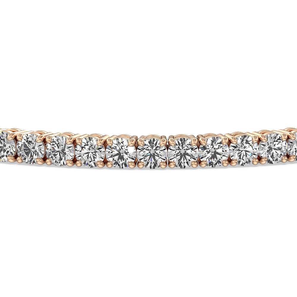 Four Prong Lab Diamond Tennis Bracelet with 5 Cut Diamond in 14KT Rose Gold view 4
