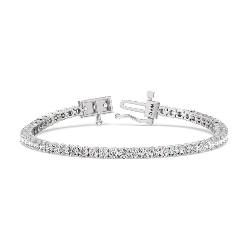 Four Prong Natural Diamond Tennis Bracelet